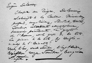 Texte du poète Charles Baudelaire (1821-1867) sur le peintre Eugène Delacroix publié en 1846