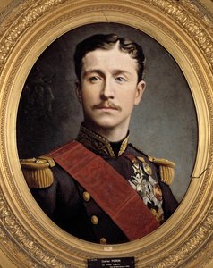Portrait du prince impérial Eugène Louis Napoléon (1856 - 1879), fils de Napoléon III. Peinture de Charles Porion (19e siècle)