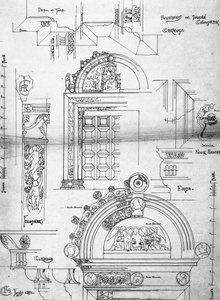 Certosa di Pavia, Porte dans le petit cloître, 1891