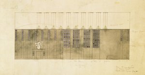 Design pour un mur, une table et des portes, 1905 - Charles Rennie Mackintosh