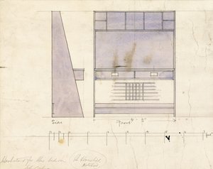 Design pour un lavabo, vue de côté et de face, 1904 - Charles Rennie Mackintosh