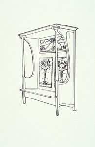 Dessin au trait de mobilier (un placard), c.1910 - Charles Rennie Mackintosh