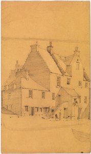 Croquis au crayon de vieux bâtiments, probablement à Glasgow - Charles Rennie Mackintosh
