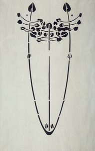 Reproduction moderne du pochoir original de Mackintosh pour décoration murale, motif d