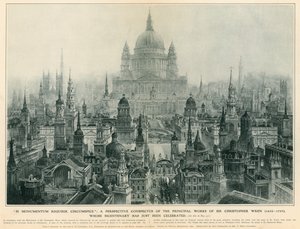 Vue perspective des principales œuvres de Sir Christopher Wren - Charles Robert Cockerell