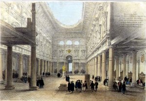 Conception pour la Bourse Royale - intérieur, vue vers l