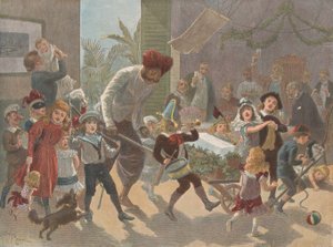 La bûche de Noël en Inde — Apportant la glace, de The Graphic Christmas Number - Charles Roberts