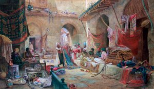 Bazar de tapis, Le Caire, 1887