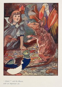 « Ahem ! » dit la souris, avec un air important. Alice avec une souris et d