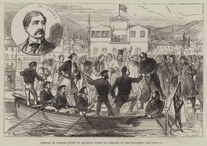 Arrivée du colonel Synge à Salonique après sa libération par les brigands - Sir John Charles Robinson