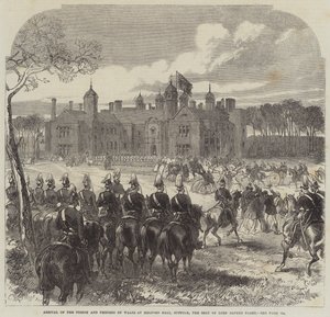 Arrivée du Prince et de la Princesse de Galles à Melford Hall, Suffolk, la résidence de Lord Alfred Paget