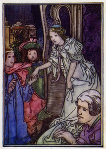 Cendrillon (lithographie en couleur) - Charles Robinson