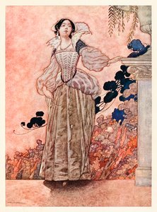 "Les sourcils de ma maîtresse sont noirs comme le corbeau" de "De son amour" dans Les Chansons et Sonnets de William Shakespeare - Charles Robinson