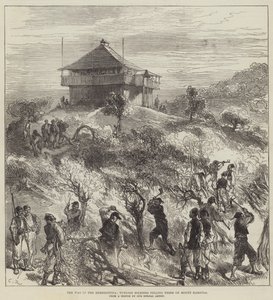 La guerre en Herzégovine, soldats turcs abattant des arbres sur le mont Karaula