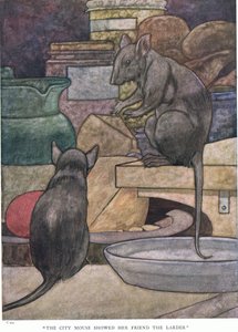 La souris de la ville montra à son amie le garde-manger