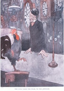 Le coq apporte la perle au bijoutier - Charles Robinson