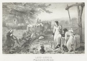 Travail agricole (charrue et puits du XIe siècle) - Charles Rochussen