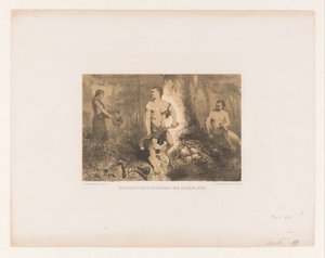 Hommes, femme et enfant dans la forêt - Charles Rochussen