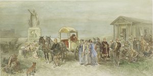 Place du marché avec Romains et Bataves