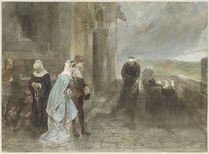 En observation, scène du 12ème siècle - Charles Rochussen