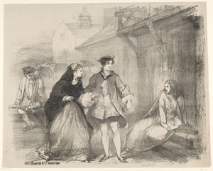Scène de la pièce La cartomancienne - Charles Rochussen