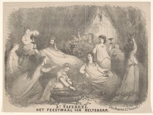 Scène de la pièce Le festin de Balthazar - Charles Rochussen