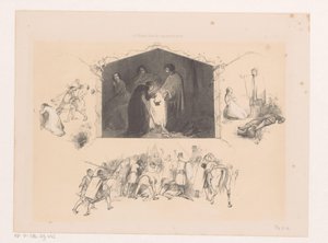 Femme avec une lanterne regardant dans un sac