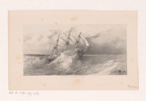 Voilier en tempête en mer