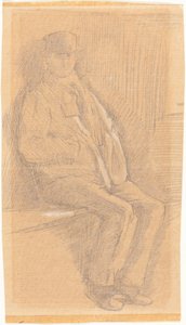 Homme assis - Charles Samuel Keene