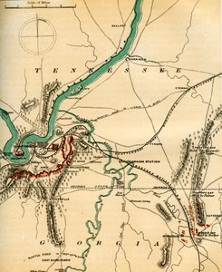 Carte de Chattanooga et de ses défenses, Tennessee, 1862-1867 - Charles Sholl