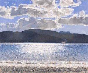 Bateau de pêche, Loch Broom, 2017 (huile sur toile)