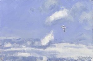 Fou de Bassan et nuages, 2016 (huile sur toile)