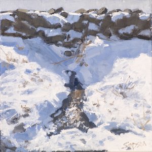 Neige en bord de route, 2016 (huile sur toile)