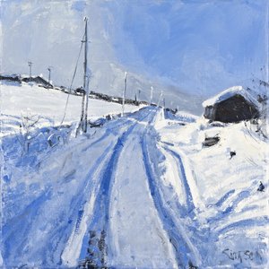 Route enneigée, 2010 (huile sur toile)