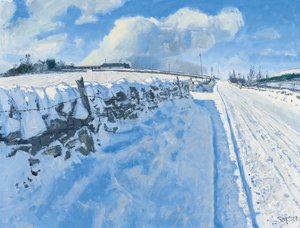 Route enneigée, 2014 (huile sur toile)