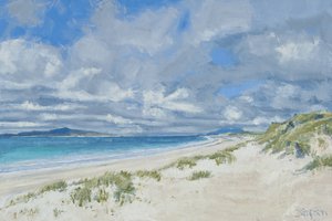 West Beach, Berneray, 2013 (huile sur toile) - Charles Simpson