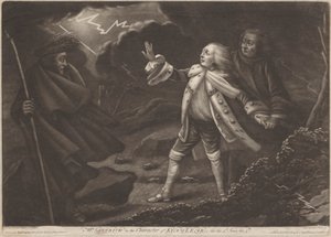 M. Garrick dans le rôle du roi Lear - "King Lear", Acte III, Scène V