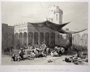 Pendjab : Soldats sikhs recevant leur solde au Royal Durbar, Lahore, planche 12 de 