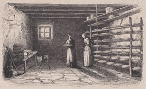 Une fromagerie, du Magasin Pittoresque, vers 1852