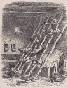 Visite à une ferme - Le Poulailler, du Magasin Pittoresque, ca. 1852