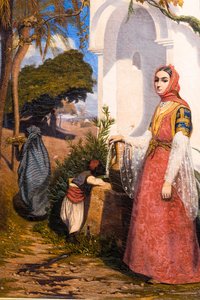 Femme orientale à la fontaine - Charles Theodore (1814-88) Frere
