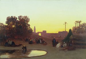 La caravane au repos - Charles Theodore  Frere