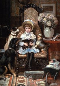 Doddy et son animal de compagnie, c.1885 (illustration)