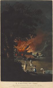 Un cottage en feu - Charles Turner