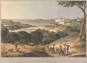 N° 3  La ville de Coimbra, sur le Mondego, en 1810 - Charles Turner