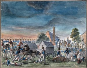 La rencontre du duc de Wellington et du prince Bluecher