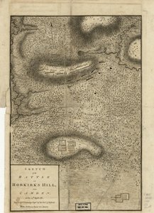 Esquisse de la bataille de Hobkirks Hill, près de Camden, le 25 avril 1781, publiée à Londres, 1794 - Charles Vallancey