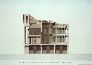 Coupe transversale du Palais des États Généraux, Bruxelles, de 