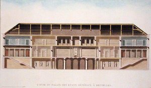 Coupe transversale du Palais des États Généraux, Bruxelles, de 