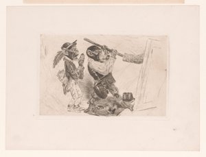 Singe peignant - Charles Verlat